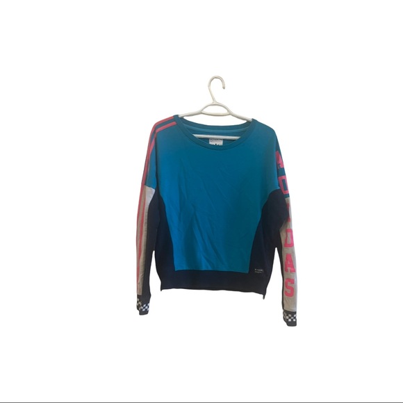 Adidas round neck block colour sweatshirt - Picture 1 of 4
